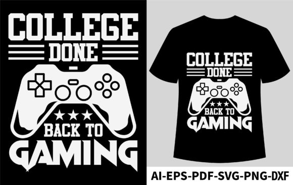 College Done Back to Gaming: A Versatile Digital Clip Art Asset