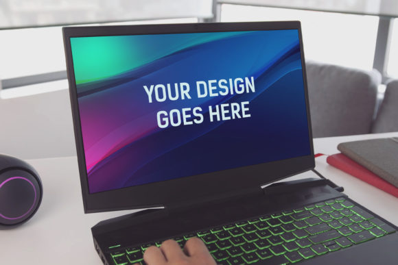 HP Gaming Laptop Mockup 05: The Ultimate Tool for Realistic Design Presentation