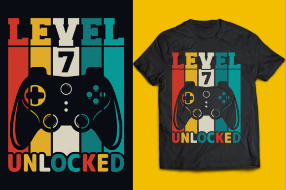 Level 7 Birthday Gaming T-Shirt Design: Your Ultimate Creative Asset