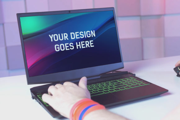 Present Your Designs on a Realistic HP Gaming Laptop